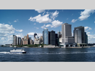 Vistas desde un ferry a Manhattan
